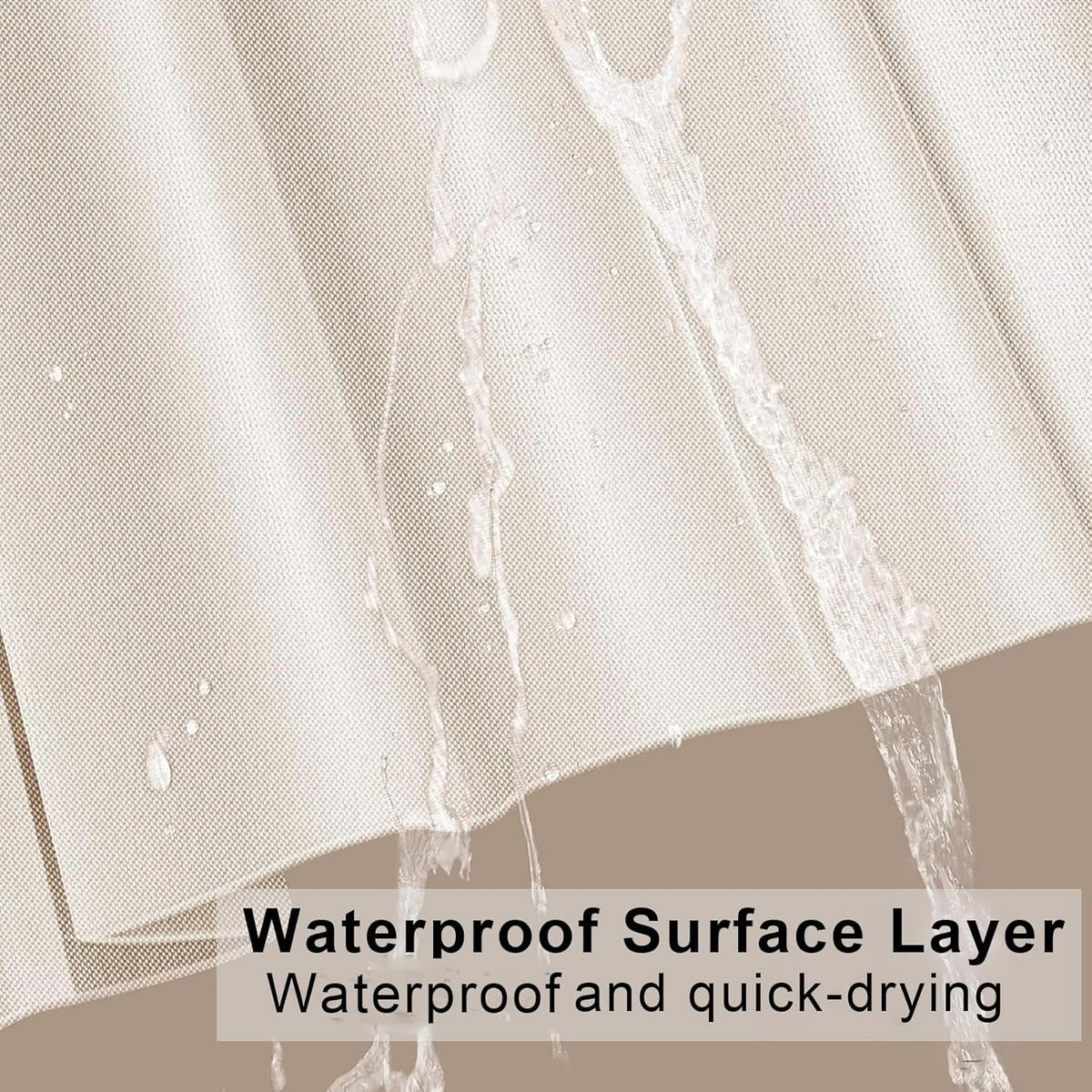 DUSCHVORHANG Beige 150 x 200 cm magnetisch faltbar Leinen dick gefüttert wasserdicht schimmelresistent - Beige, Textil (150/200cm) - MCBOSON