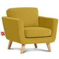 SESSEL TAGIO Massivholz-Beine, Gelb - Gelb/Braun, Buchenholz/Textil (86/80/88cm) - KONSIMO®