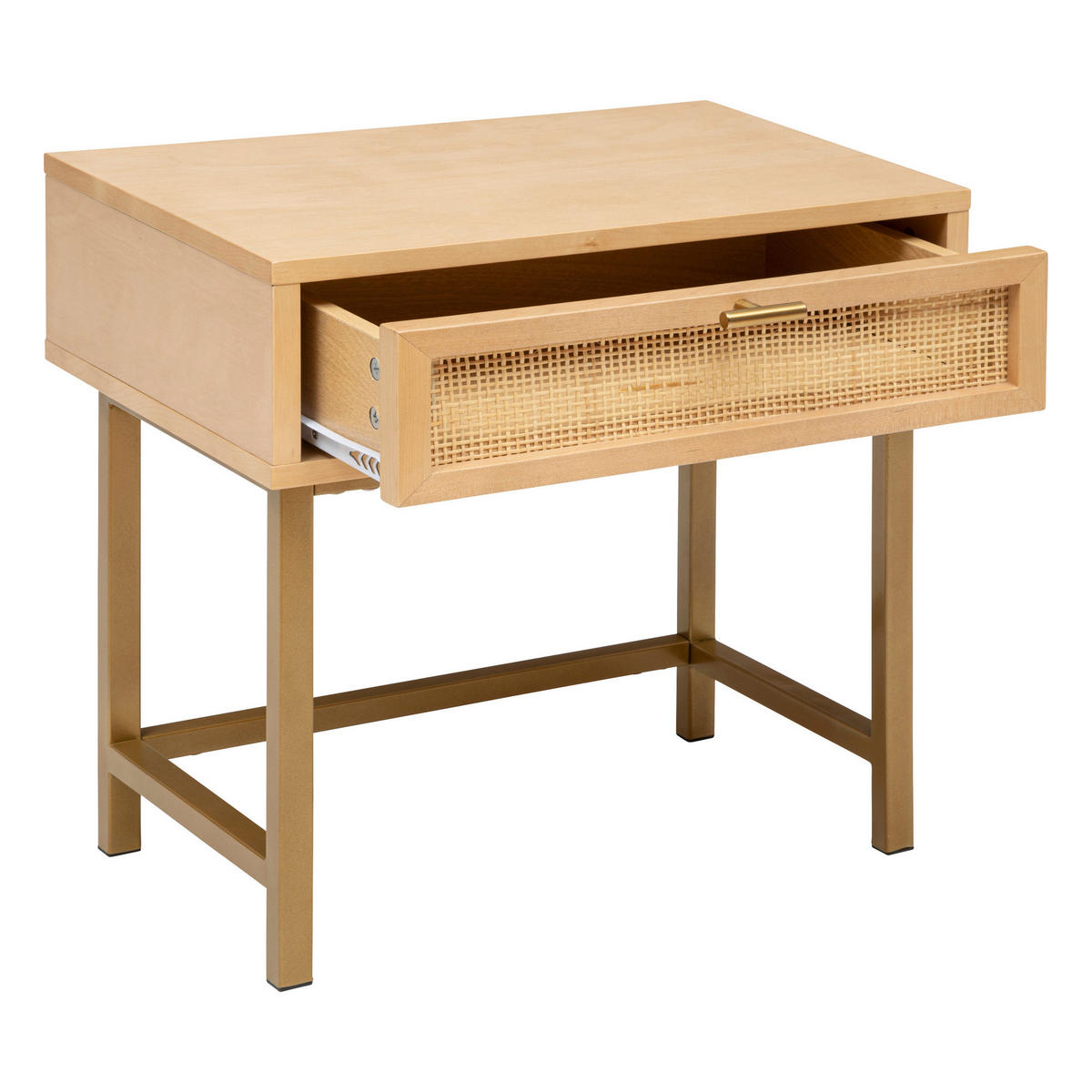 NACHTTISCH mit einer Schublade und Wiener Geflecht Rayo 45/35/50 cm - Braun, Holzwerkstoff (35/50/45cm) - Atmosphera Createur d´interieur