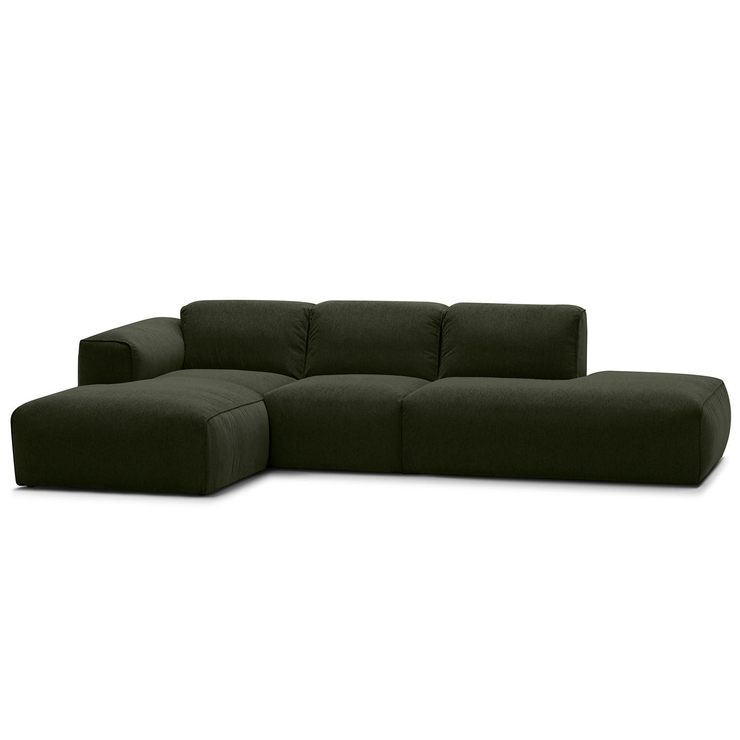 ECKSOFA mit Chaiselongue - Schwarz/Grau, Kunststoff/Textil (290/173cm) - home24