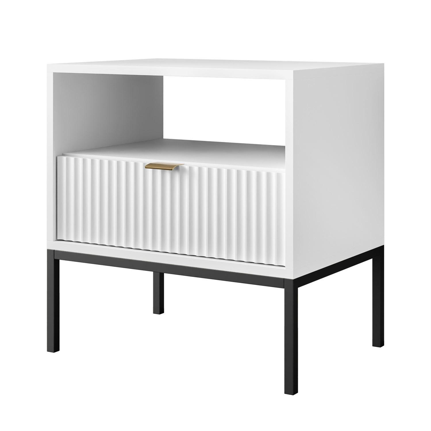 NACHTTISCH CORTADO S54 WEISS - Weiß, Holzwerkstoff (54/56/39cm) - Lookway