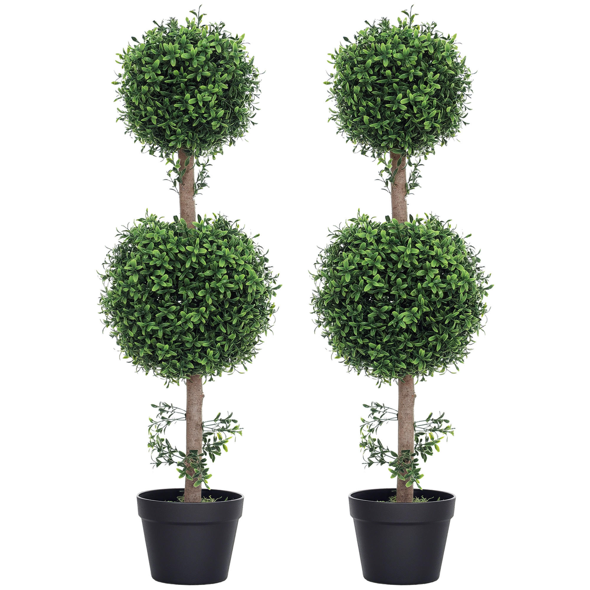 KUNSTPFLANZE DE-08582 2er-Set kugelförmig, UV-geschützt Grün - Grün, Kunststoff (91.6cm) - ComfortXL