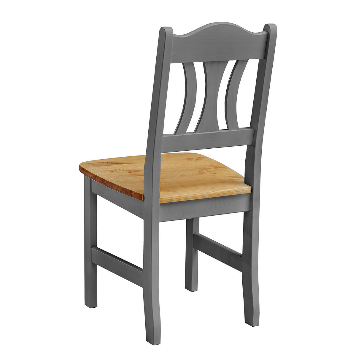 ESSGRUPPE - 5-teilig - Kiefer massiv - Grau/Kieferfarben, Holz (77/77/74cm) - home24