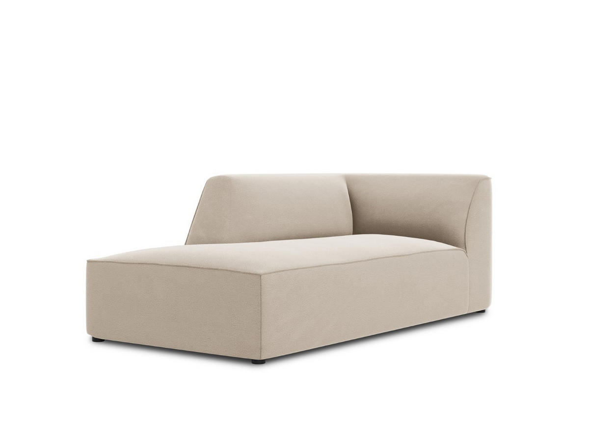 CHAISELONGUE links Ruby aus Samt beige - Beige, Textil (93/69/180cm) - Micadoni