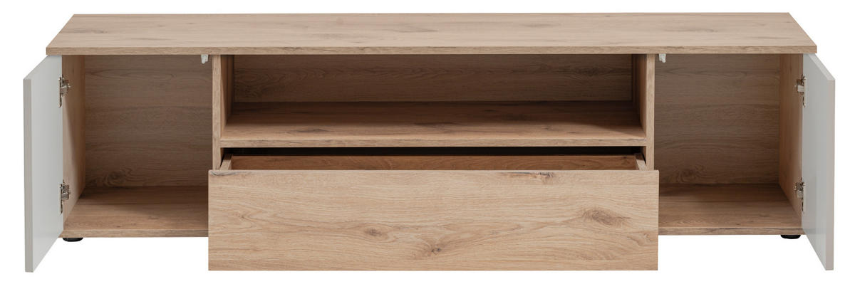 TV-LOWBOARD Viking Eiche, Kaschmir 160 cm, TV Unterschrank mit Push-to-Open - Kaschmir/Eichefarben, Holzwerkstoff/Kunststoff (160/45/42cm) - Inn.Furn