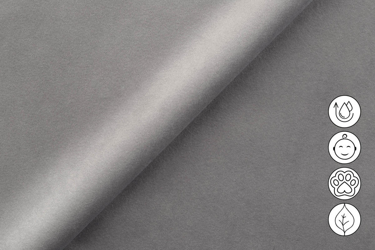 SOFA RODEN 2-Sitzer, hellgrau, Veloursstoff - Hellgrau, Holz/Textil (152/82/103cm) - Wozimo