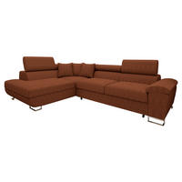 ECKSOFA Cotere Cord, Seite: Links - Braun, Holz/Textil (270/202cm) - MIRJAN24
