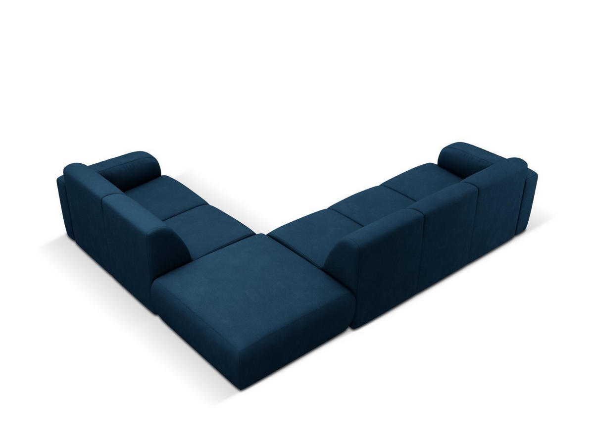 ECKSOFA rechts Molino aus strukturiertem Stoff königsblau 6 Sitzplätze - Blau, Textil (250/315cm) - Micadoni