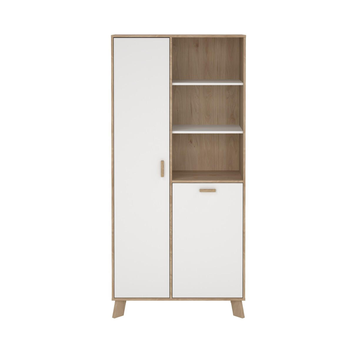 VITRINENSCHRANK, Ikast, Eiche, Holzwerkstoff, 89 x 40 x 189 cm - Weiß, Holzwerkstoff (39.8/188.2/88.7cm) - Calicosy