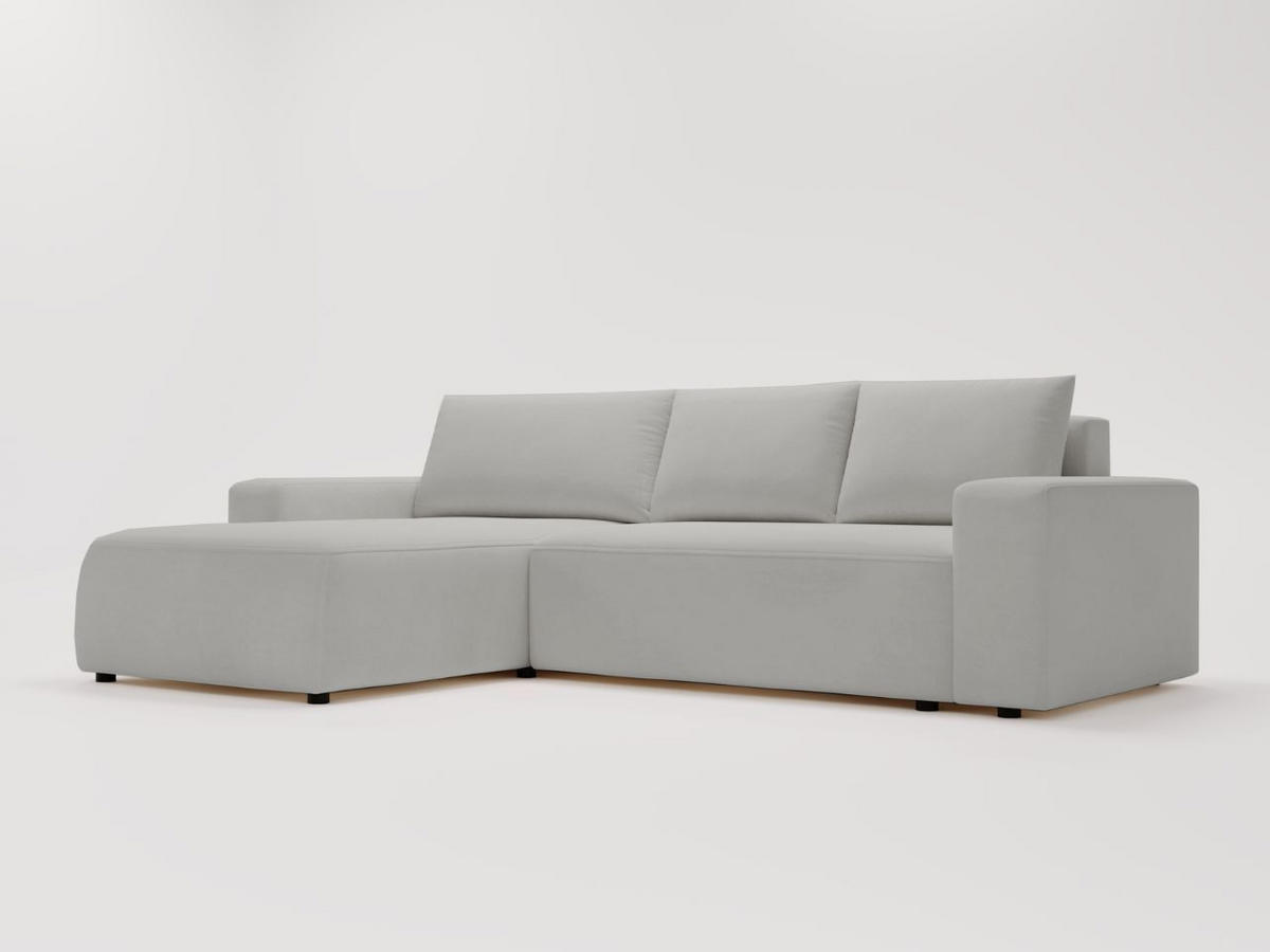 ECKSOFA Tazones Hellgrau Links - Hellgrau, Holz/Kunststoff (250/165cm) - Graingold