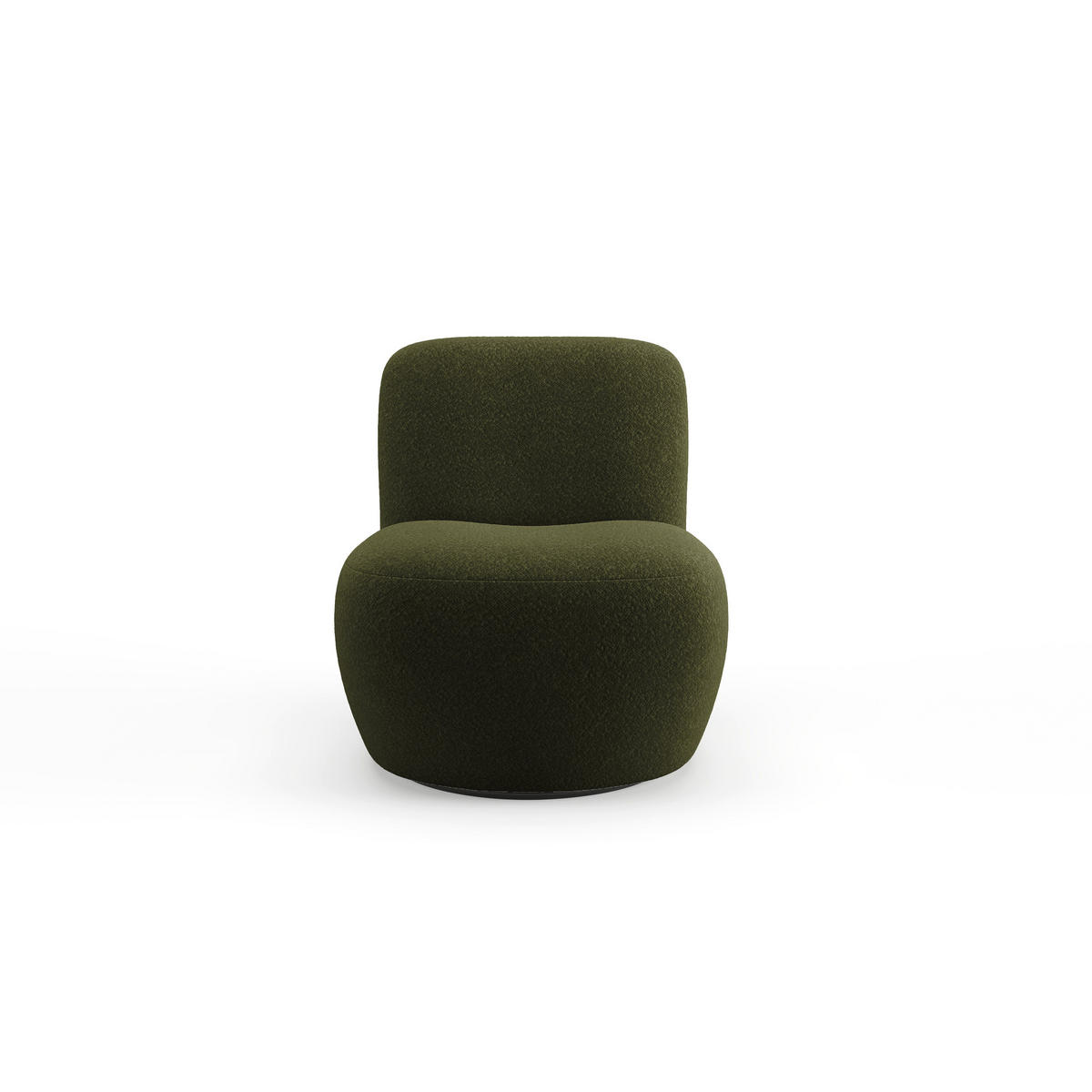 DREHSESSEL Stoff Bouclé khaki - Olivgrün/Grün, Textil (64/77/68cm) - Sia Home