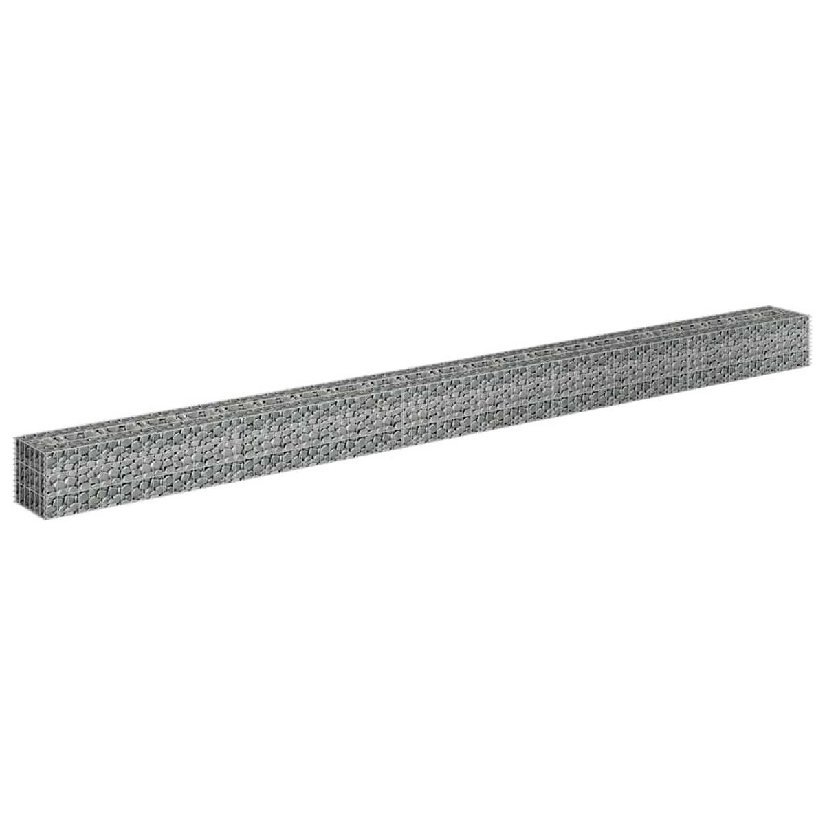 HOCHBEET, Gabionen 450/30/30 cm, aus Verzinkter Stahl, Silber - Silberfarben, Metall (30/30/450cm) - vidaXL