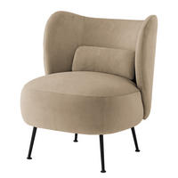 LOUNGESESSEL - Taupe/Schwarz, Textil/Metall (61/79/71cm) - home24