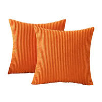 KISSENHÜLLE Plüsch Orangerot 45*45cm - Kirschrot, Textil (45/45cm) - Kaket