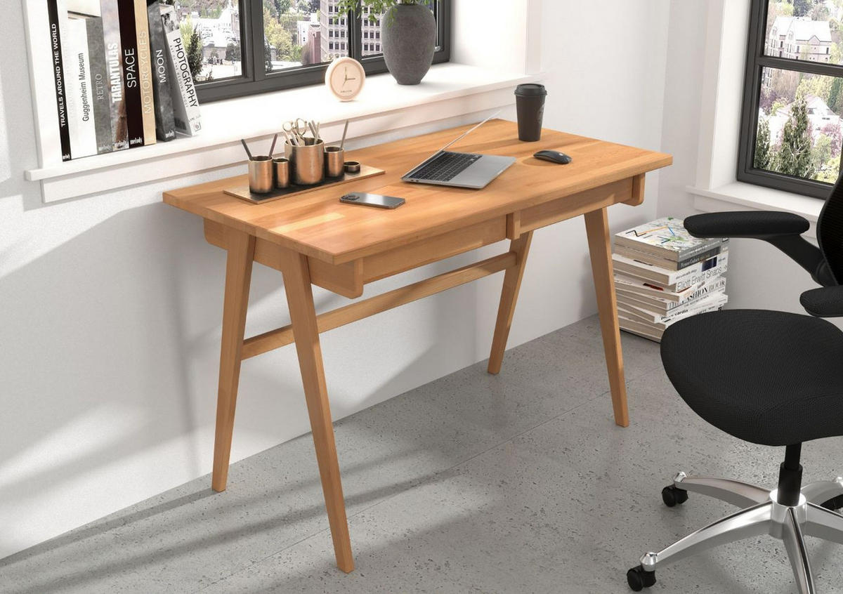 SCHREIBTISCH Edda, 120/65/75 cm in Naturfarben, Buchenholz - Buchefarben, Holz/Buchenholz (65/120/75.5cm) - Visby