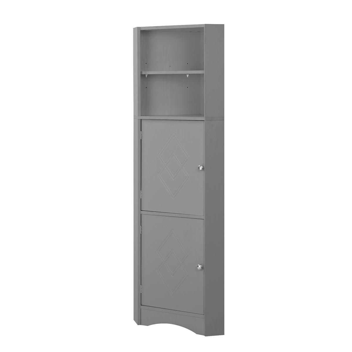 HOCHSCHRANK Hellgrau mit verstellbarem Einlegeboden 36,5/36,5/155 cm - Grau, Holzwerkstoff (36.5/155/36.5cm) - PANGIVO