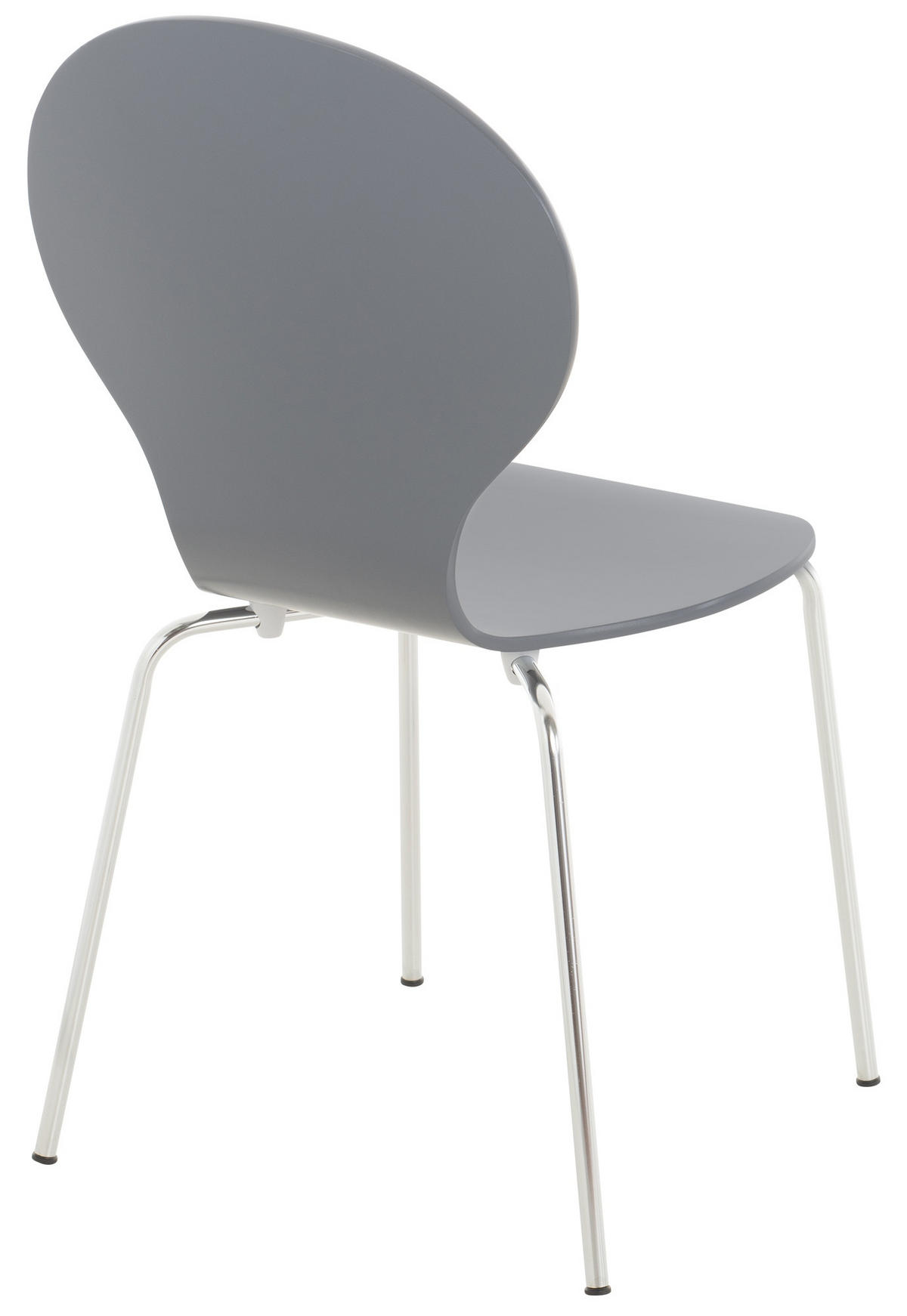 BESUCHERSTUHL 4er Set Holz grau - Grau, Holz/Metall (43/86/45cm) - CLP