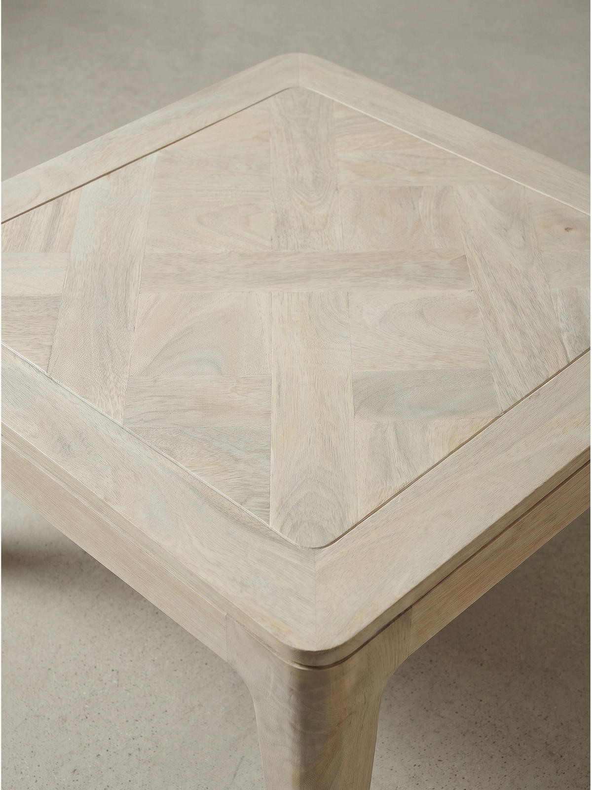 SOFATISCH LOIRE, Mango Massivholz, handgefertigt, Weiß-Mango, 60 x 60 x 32 cm - Beige/Weiß, Holz (60/60/32cm) - KADIMA DESIGN