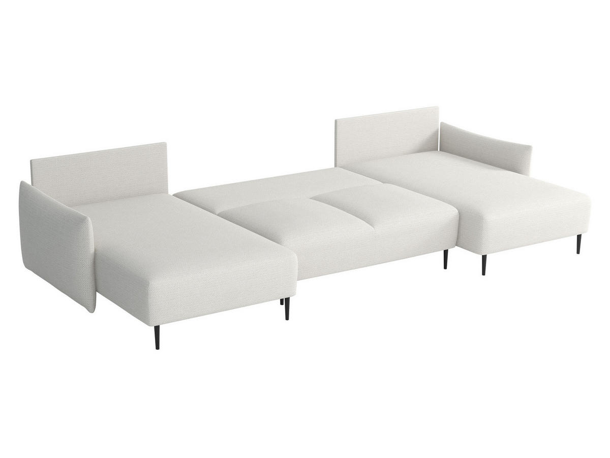 WOHNLANDSCHAFT Santi U - Gelb/Schwarz, Holz/Textil (328/88/160cm) - MIRJAN24