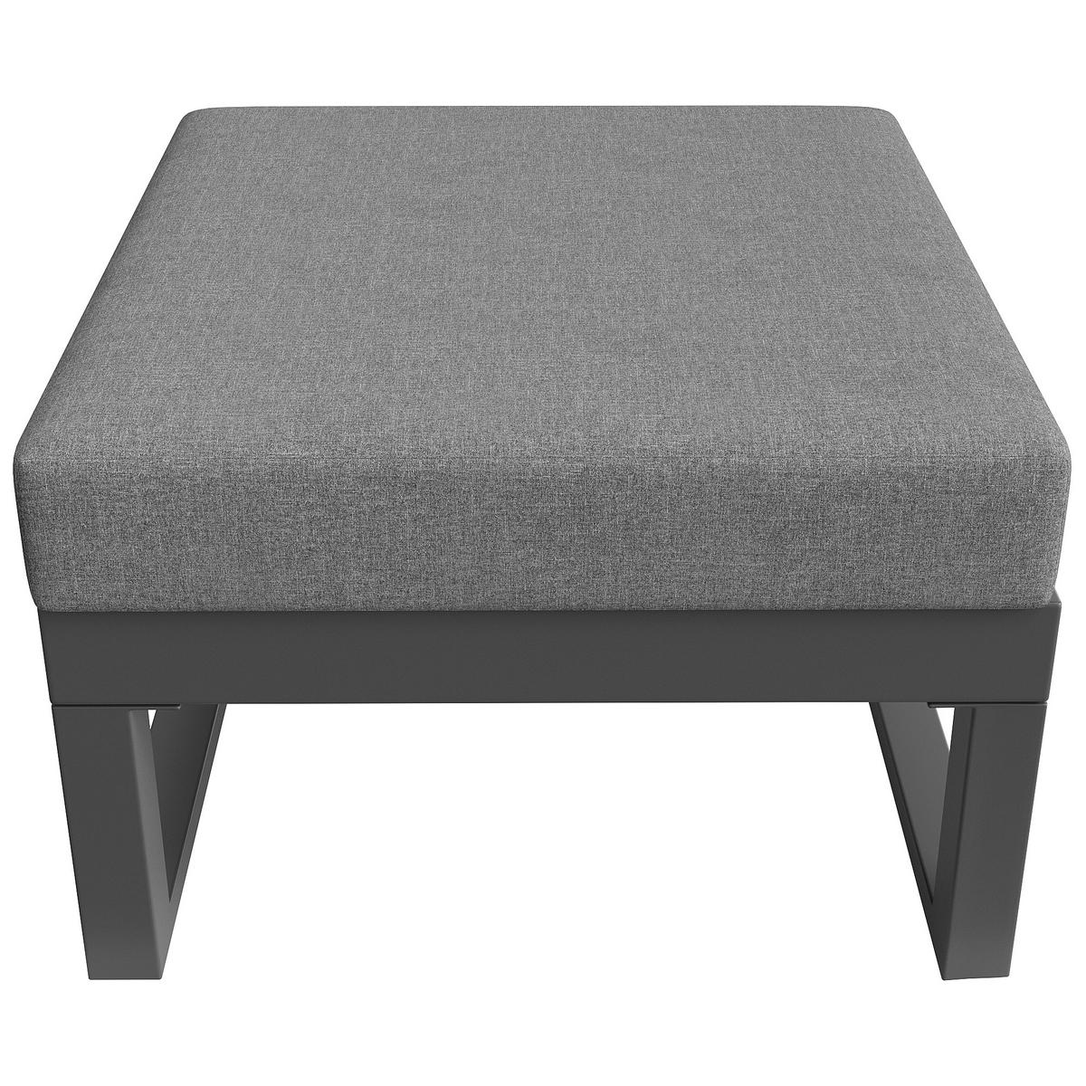 LOUNGEGARNITUR aus Eisen 110x62x75cm Grau mit 10 cm Polsternc - Grau, Metall - Modfu