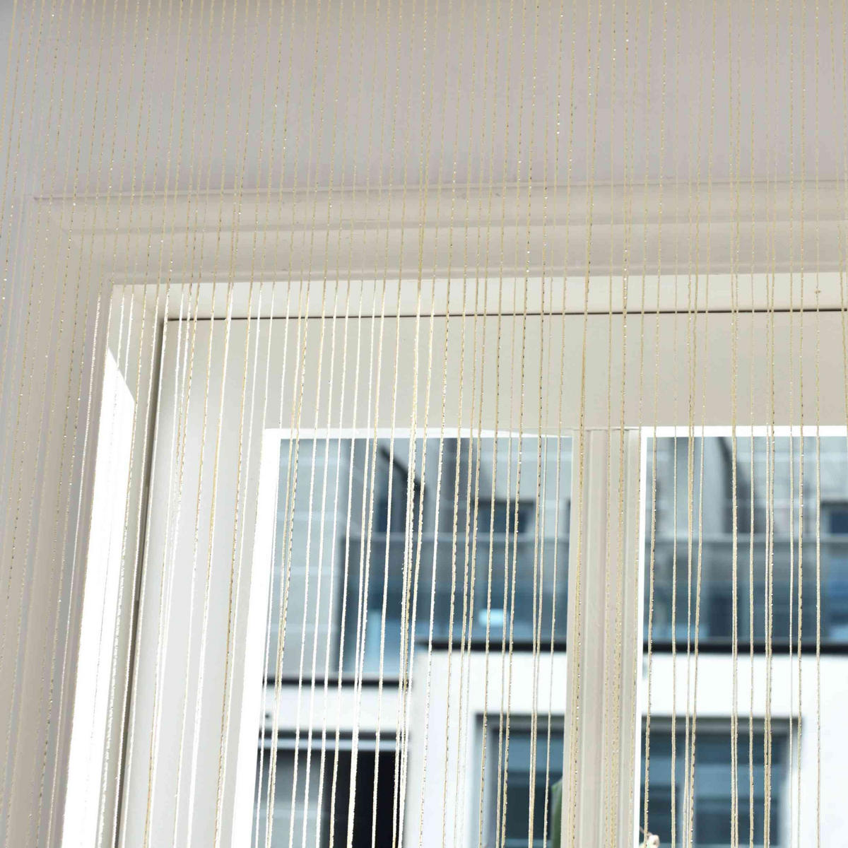 FADENGARDINE Shanghai HxB 230x100 cm Creme Lurex - Creme, Textil (100/230cm) - Gardinenbox