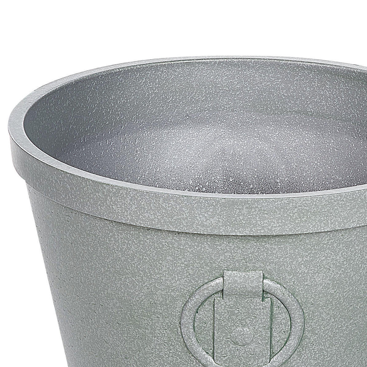 BLUMENTOPF grau rund 41/41/37 cm Vari - Grau, Stein (37cm) - Beliani