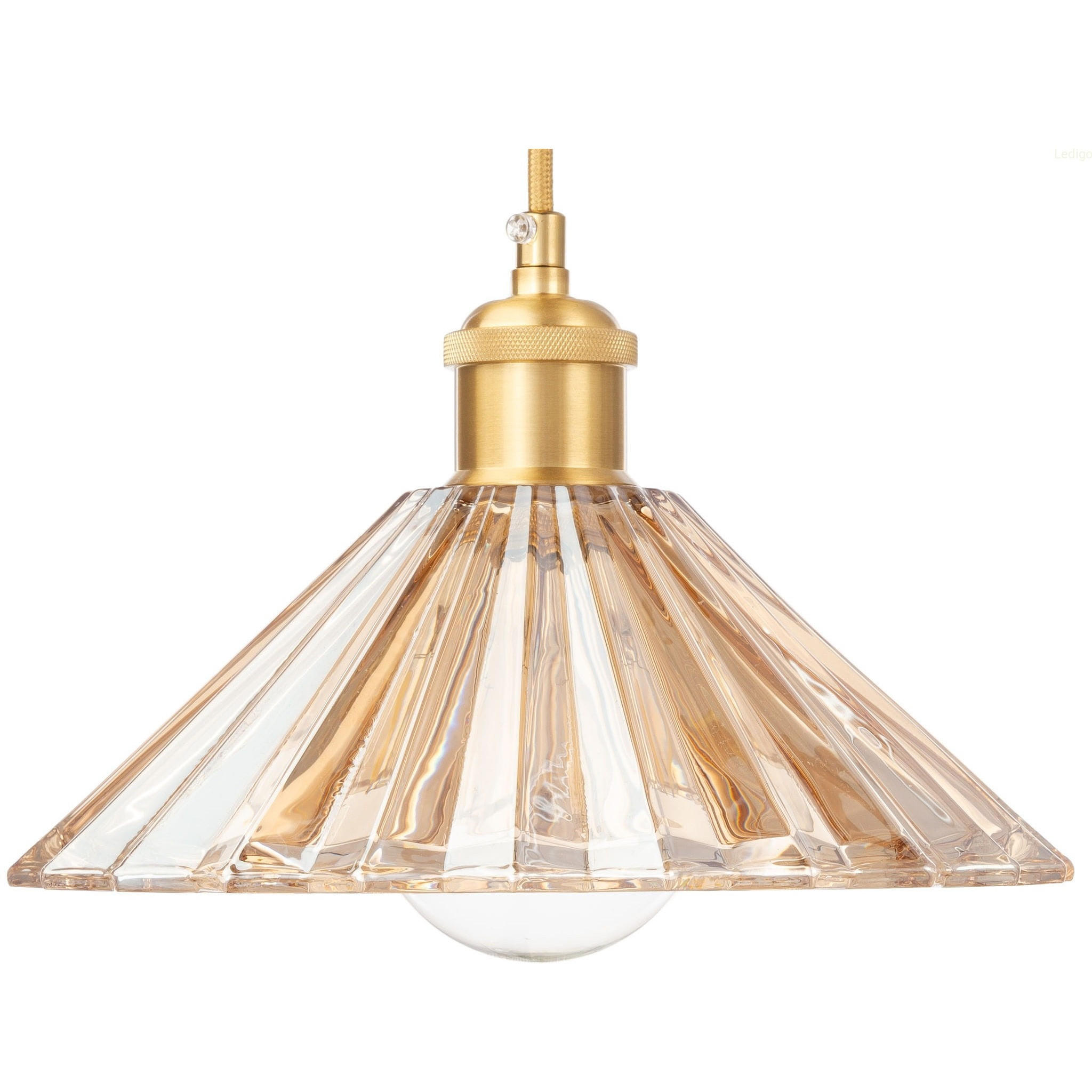 PENDELLEUCHTE Paris - Goldfarben/Schwarz, Glas/Metall (25/25/99cm) - kiki design