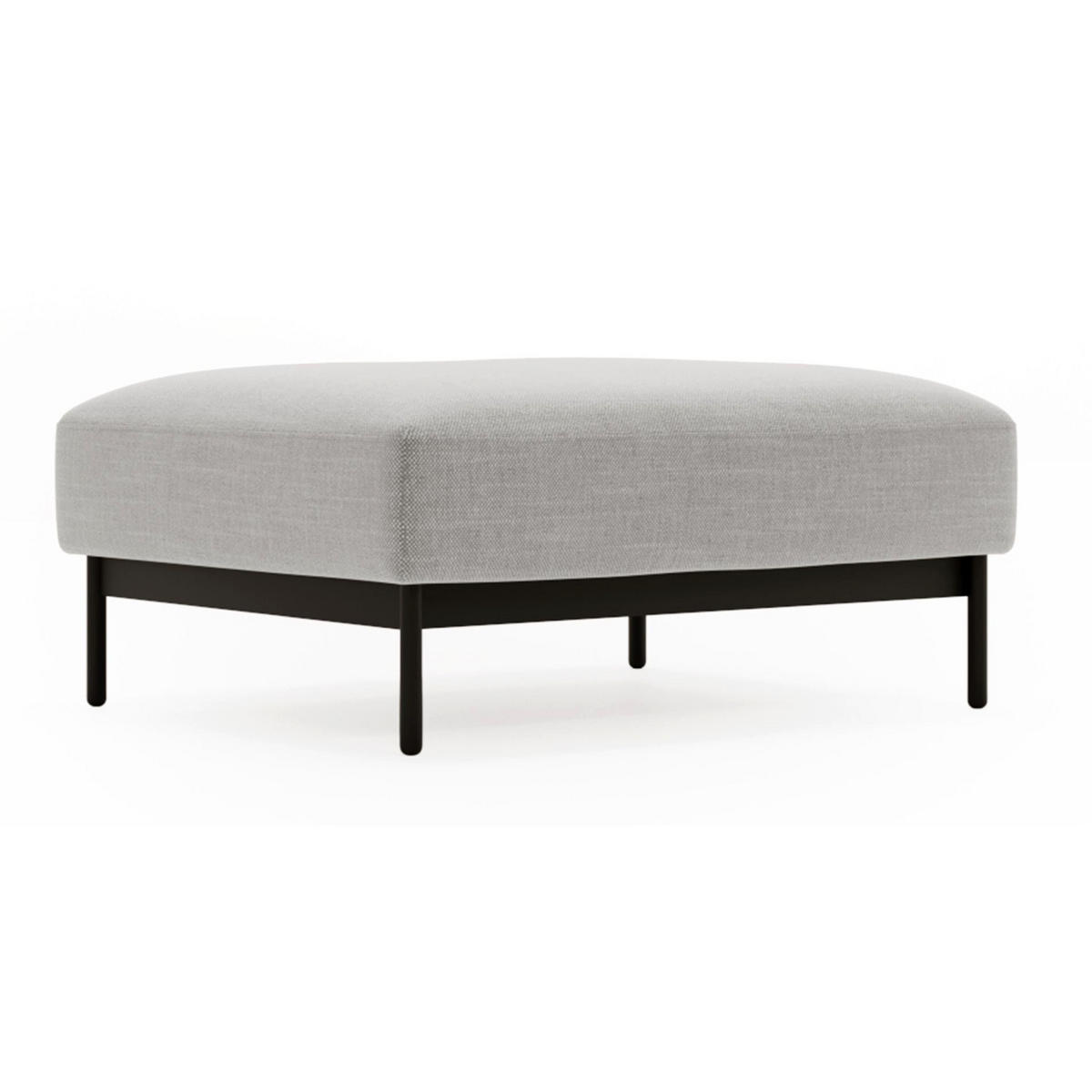 POLSTERHOCKER Solianero Hellgrau 100 x 87 cm - Hellgrau, Textil/Metall (100/42/87cm) - Selsey