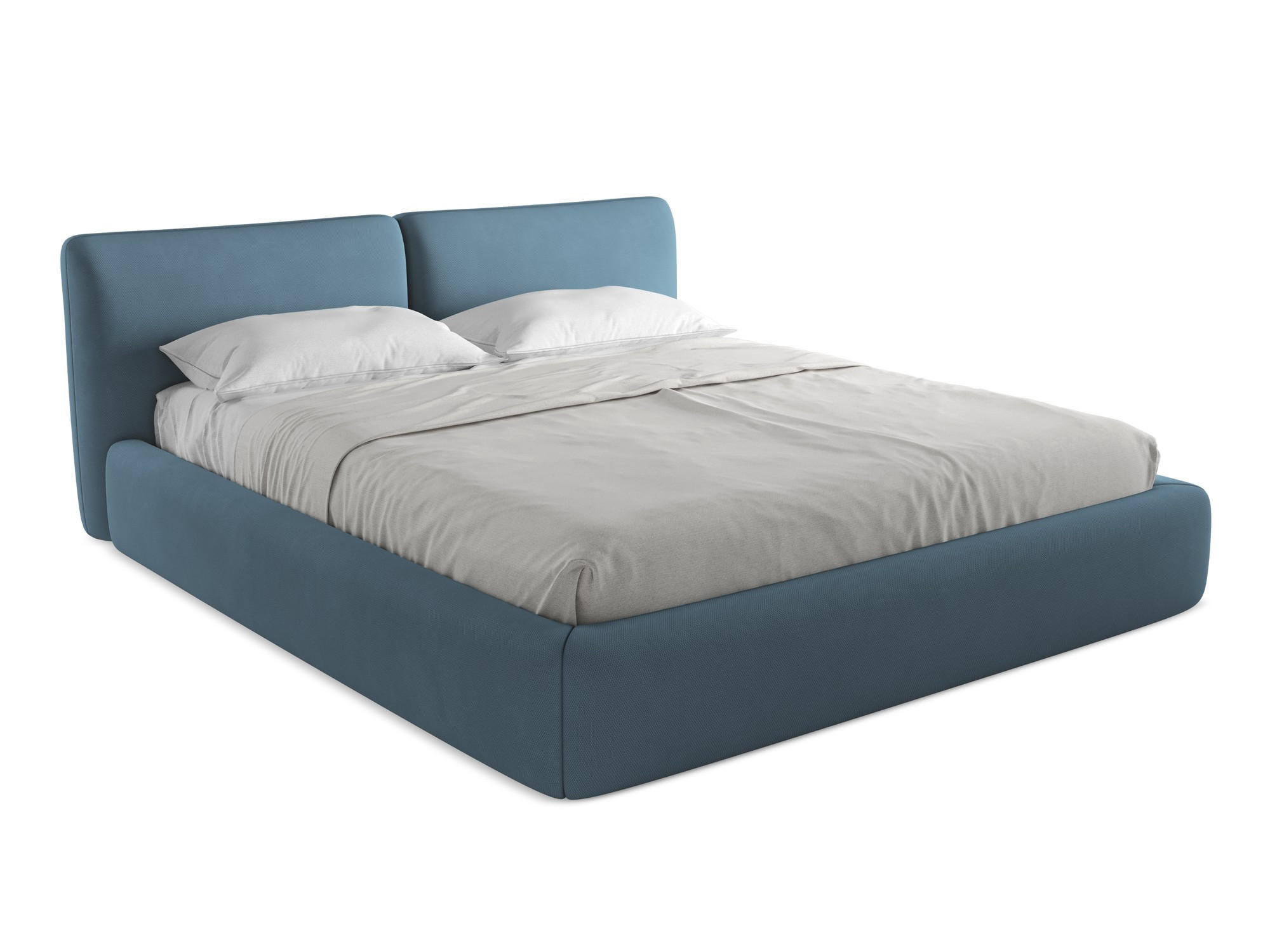 POLSTERBETT mit Bettkasten und Lattenrost 200x228 Blau - Blau/Blaugrau, Kunststoff/Textil (180/200cm) - Makamii