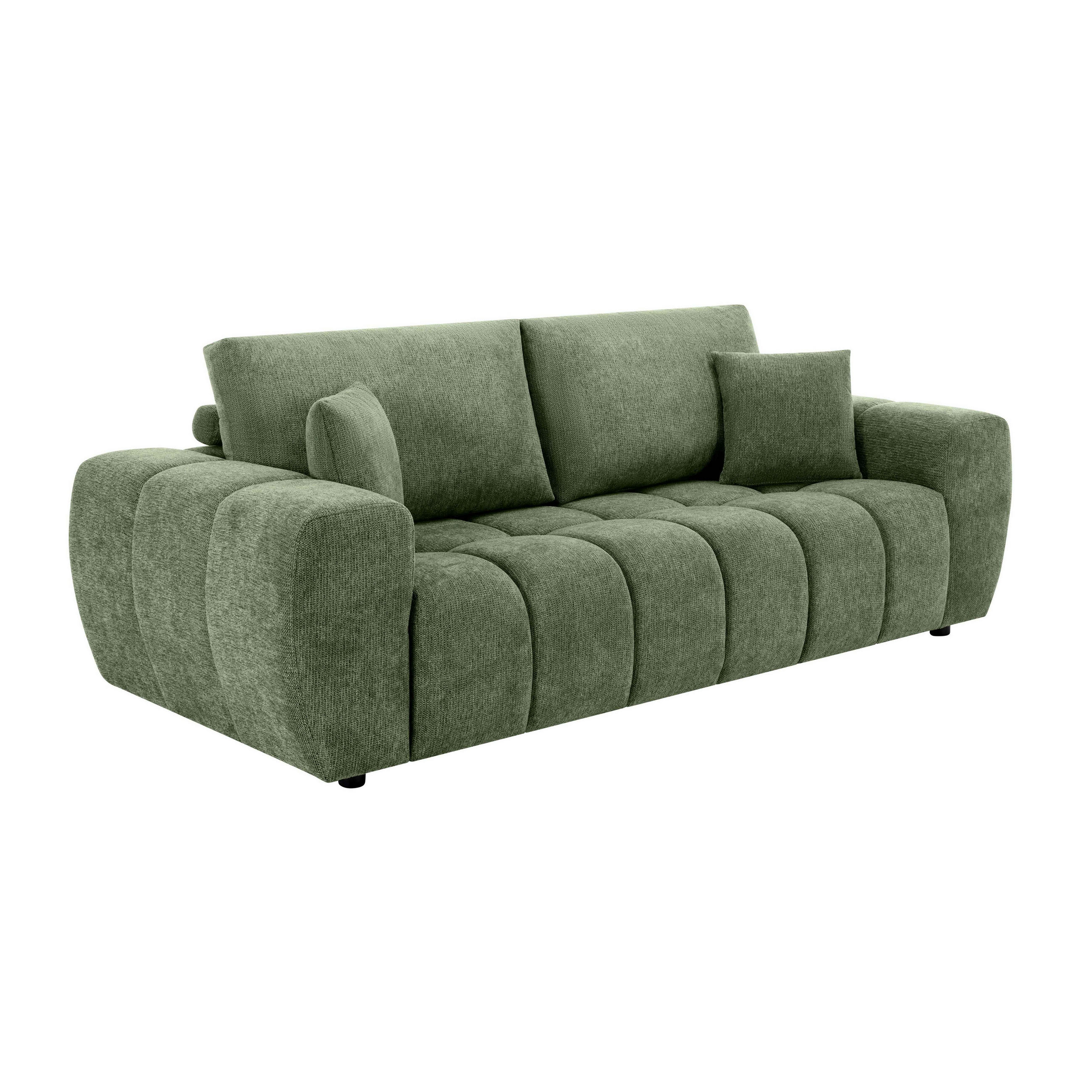 SOFA 3-Sitzer, Grün - Grün, Textil (100/90/238cm) - Oviala