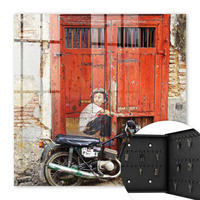 SCHLÜSSELBOX Schwarz 30x30 cm- Türöffnung nach rechts - Straßenkunst - Rot, Metall (30/30/5cm) - TULUP