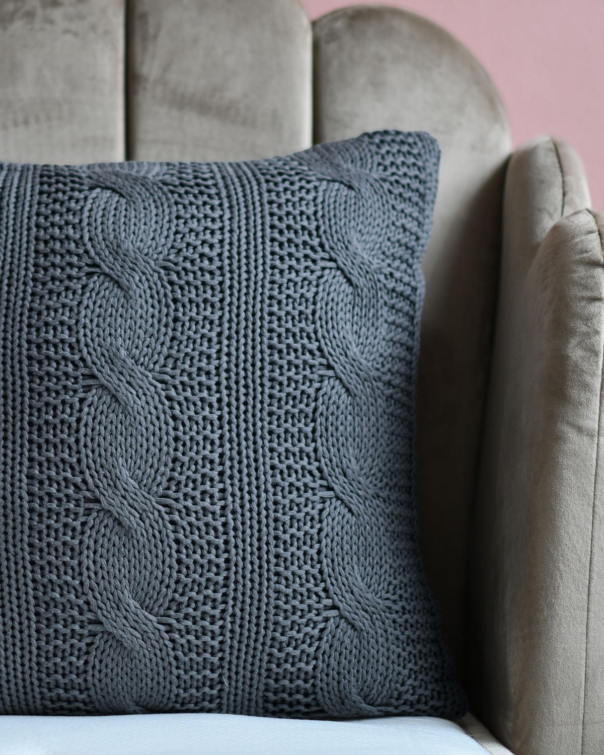 DEKOKISSEN 2er-Set Grau 45/45 cm Constylis - Grau, Textil (45/45cm) - Beliani