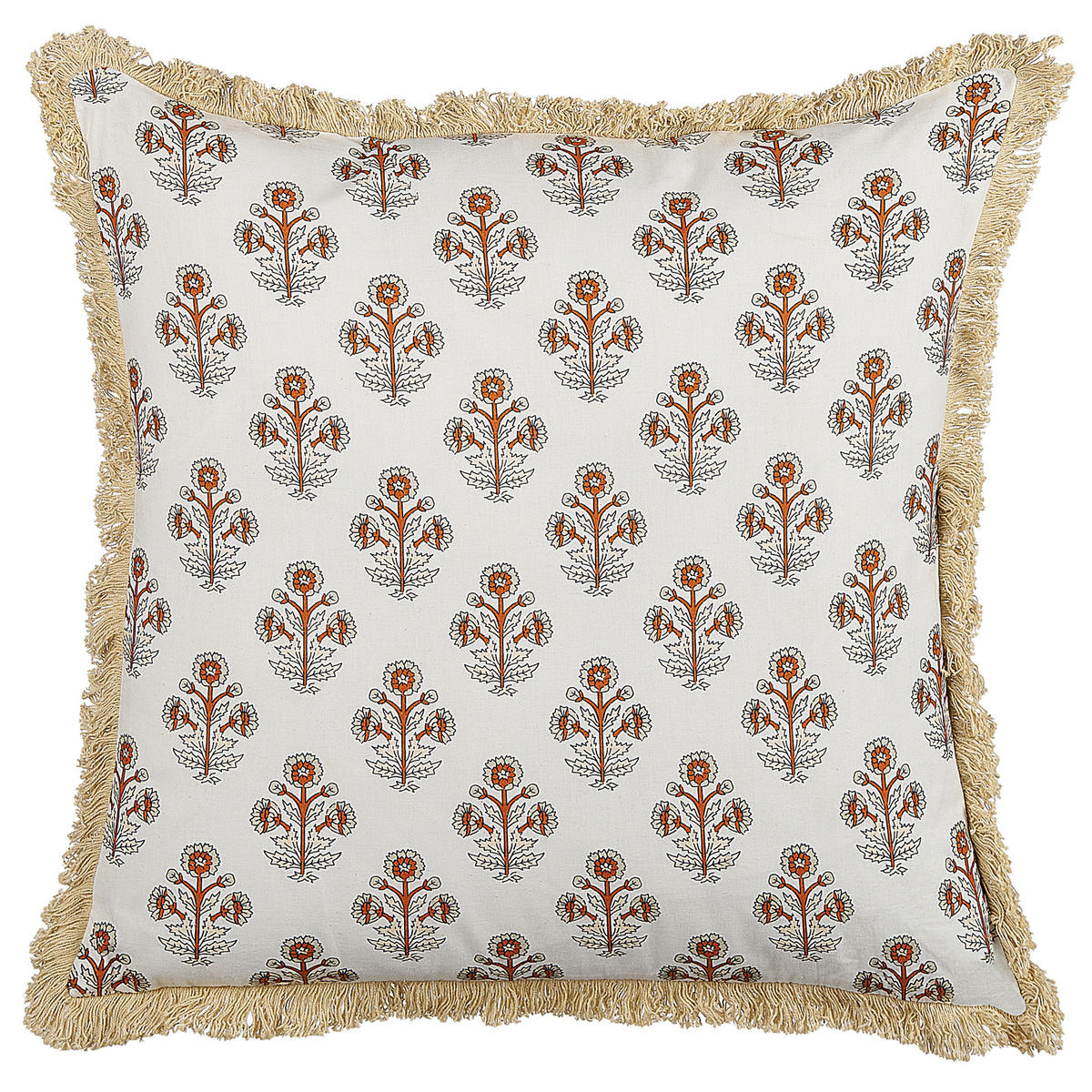 DEKOKISSEN 2er-Set Hellbeige 45/45 cm Omorika - Beige/Multicolor, Naturmaterialen/Textil (45/45cm) - Beliani