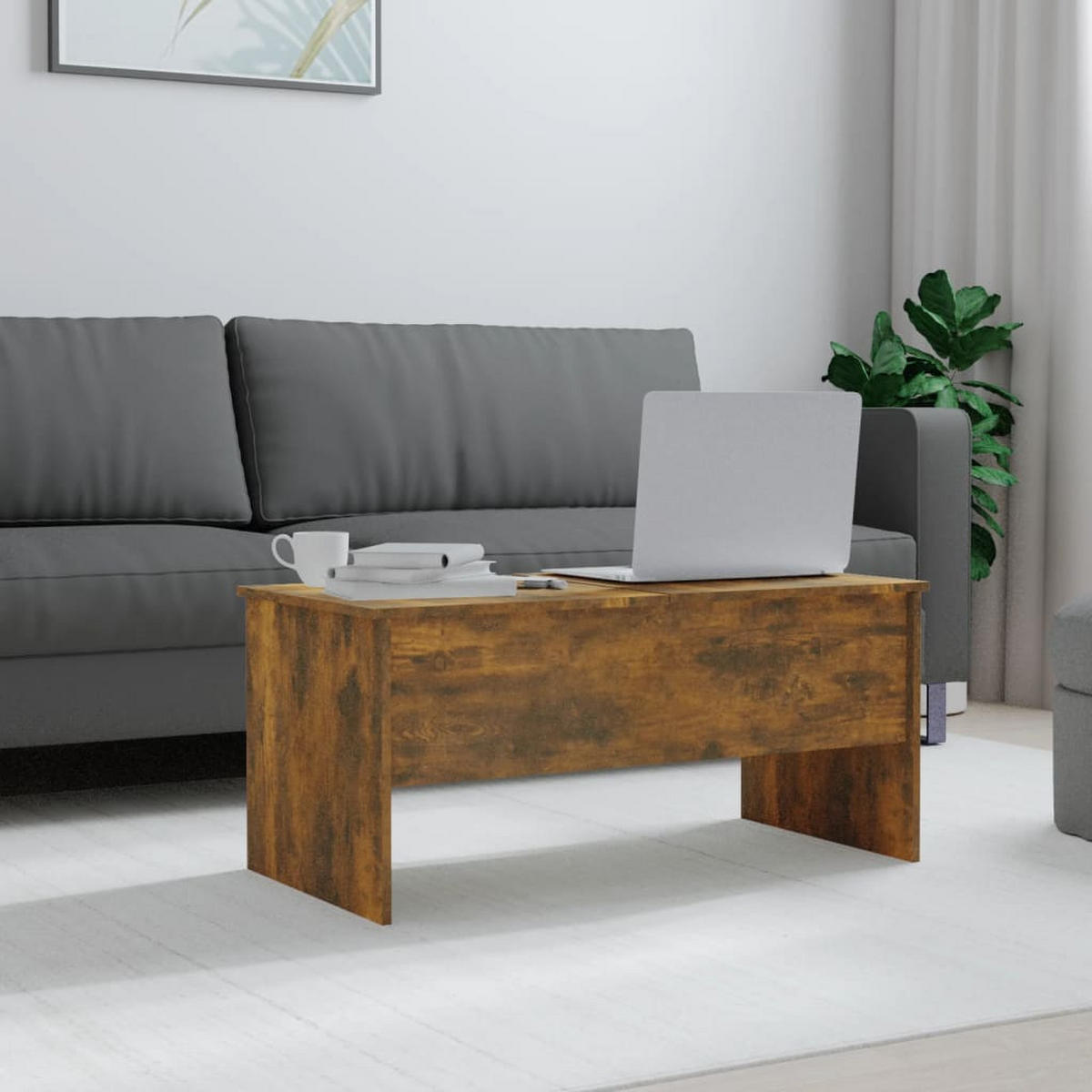 COUCHTISCH Räuchereiche 102x50,5x46,5 cm Holzwerkstoff - Braun, Holzwerkstoff (102/50.5/46.5cm) - furnicato