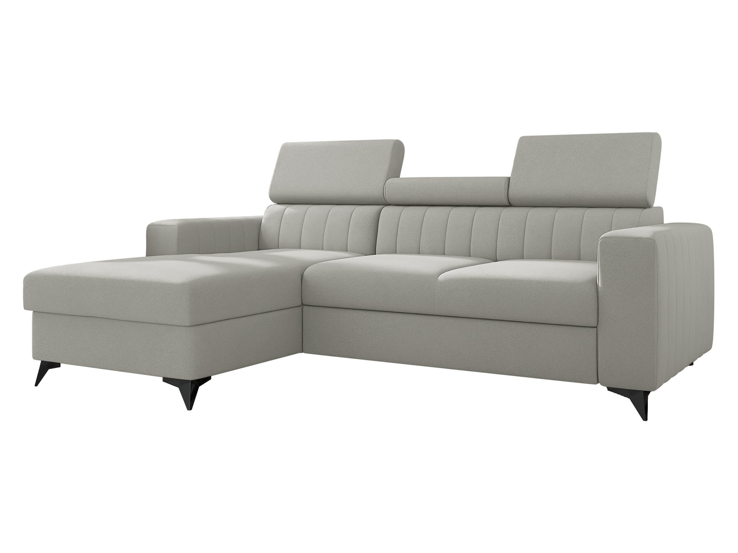 ECKSOFA Milano, Seite: Links LC+2R - Hellgrau/Schwarz, Holz/Textil (236/172cm) - MIRJAN24