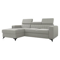 ECKSOFA Milano, Seite: Links LC+2R - Hellgrau/Schwarz, Holz/Textil (236/172cm) - MIRJAN24