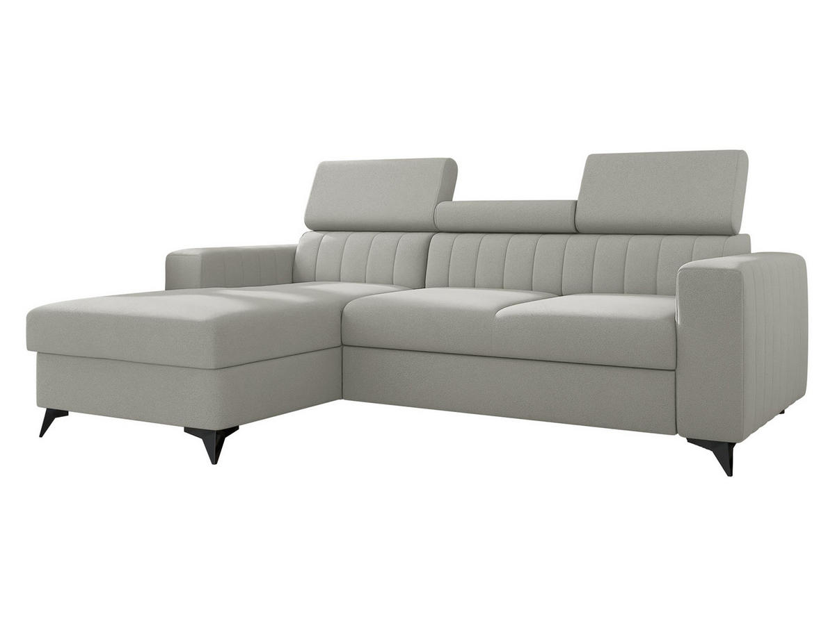 ECKSOFA Milano, Seite: Links LC+2R - Hellgrau/Schwarz, Holz/Textil (236/172cm) - MIRJAN24