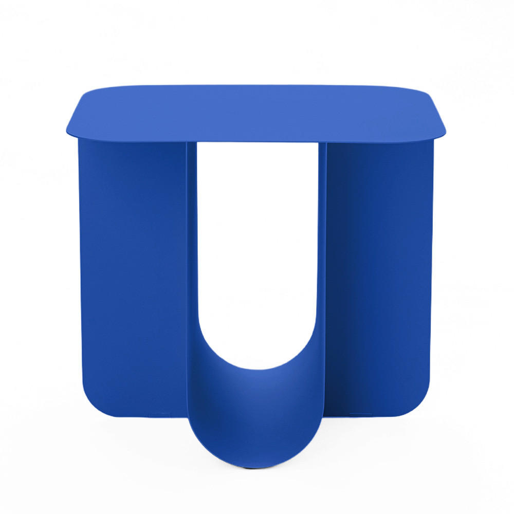 BEISTELLTISCH aus Metall 45x40 cm - Blum - Blau - Blau, Metall (45/40/40cm) - Drawer