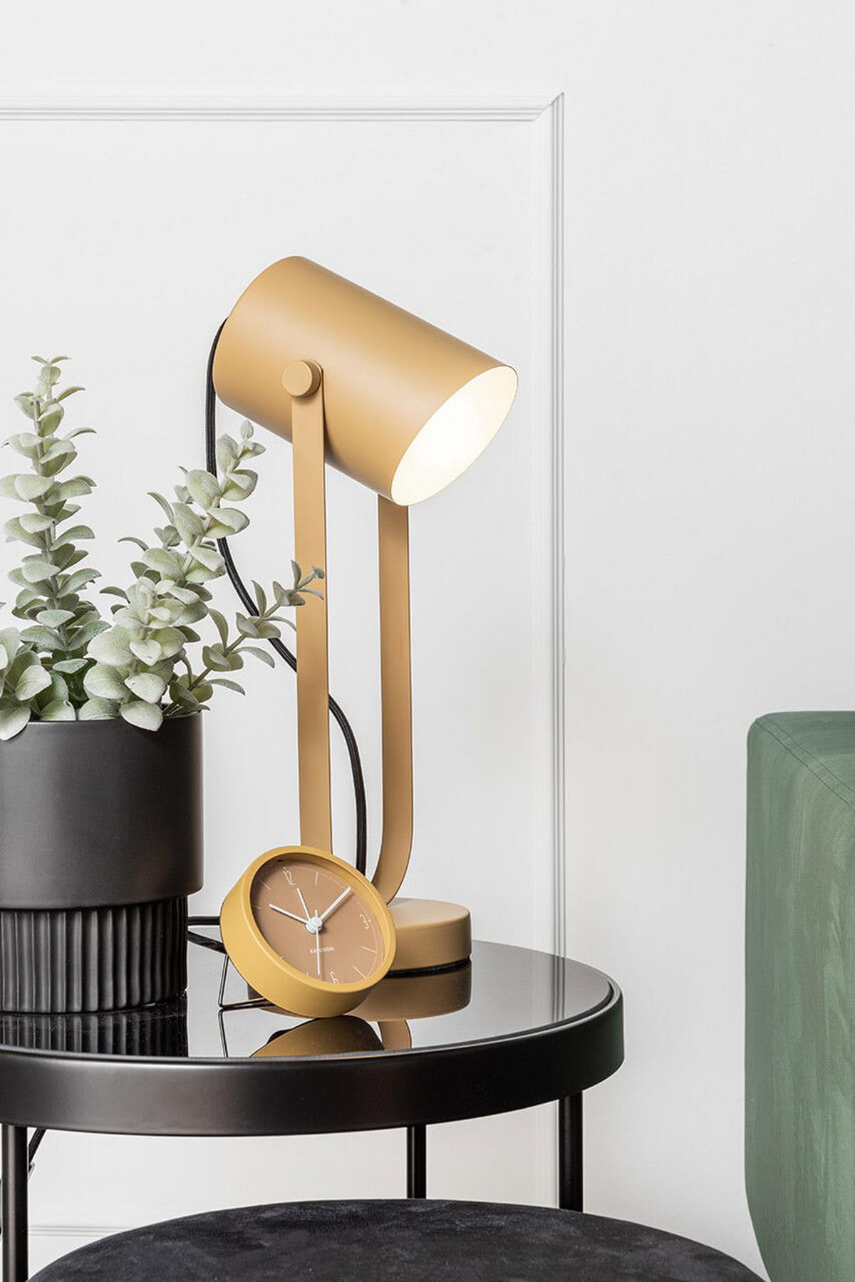 WECKER Gelb 9x9cm - Gelb, Metall (9/9/3cm) - KUNSTLOFT