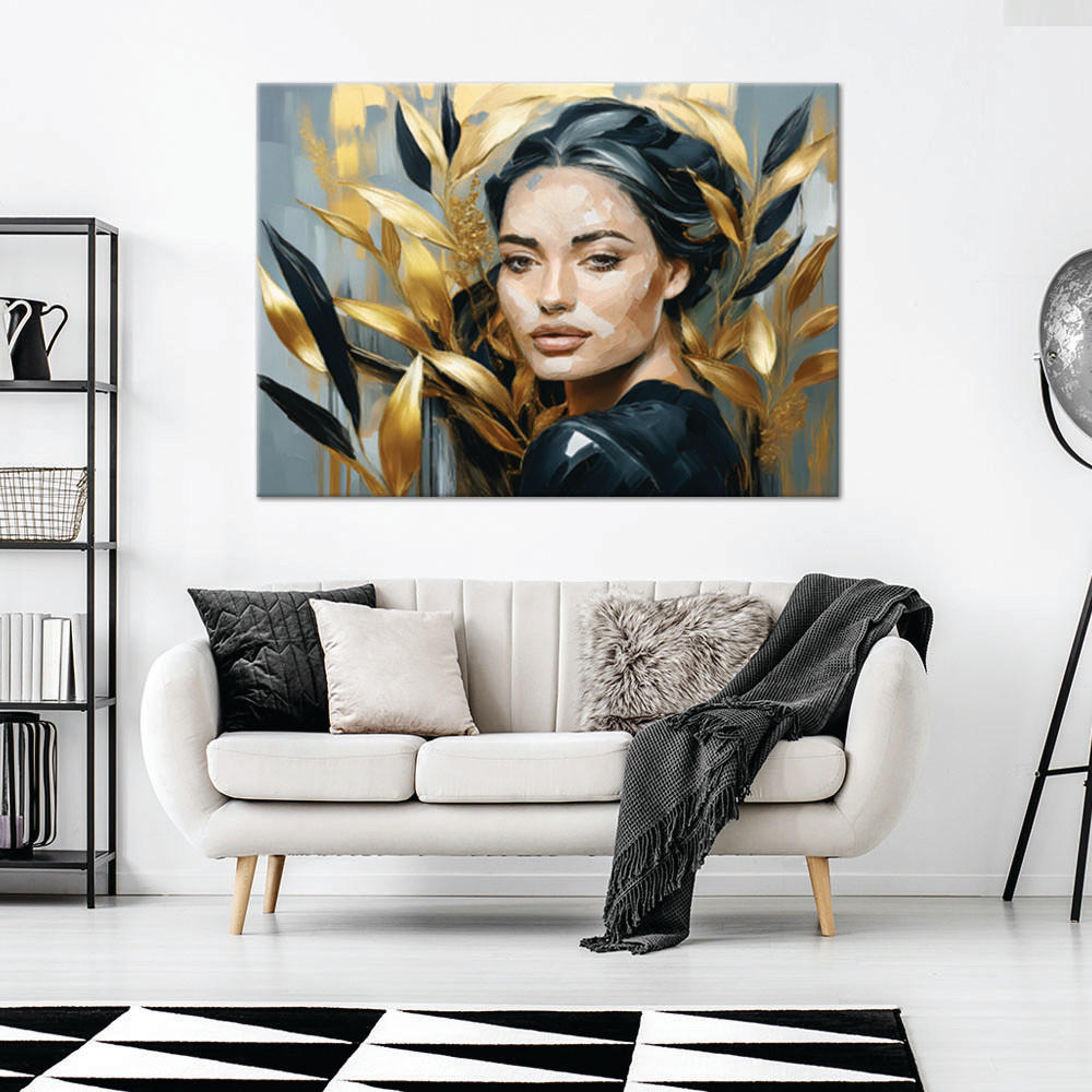 WANDBILD weiblicher glamour gold - Goldfarben, Textil (60/40cm) - Feeby