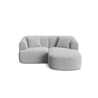 MODULARES-ECKSOFA rechts Campi aus Cord silber 3 Sitzplätze - Silberfarben, Textil (156/180cm) - Cosmopolitan Design