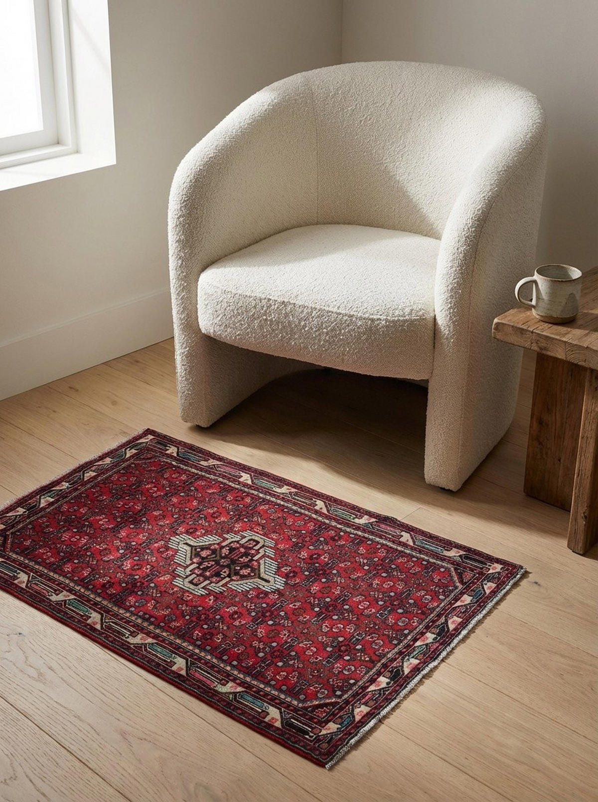 TEPPICH Assadabad Rot 146/102 cm Schurwolle - Rot, Textil (102/146cm) - Looma