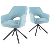 DREHSTUHL Mika-Ben - Schwarz/Hellblau, Textil/Metall (60/87/65cm) - DUBI Möbel