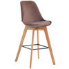 BARHOCKER Samt braun - Eukalyptusholzfarben/Braun, Holz/Textil (48/112/56cm) - CLP