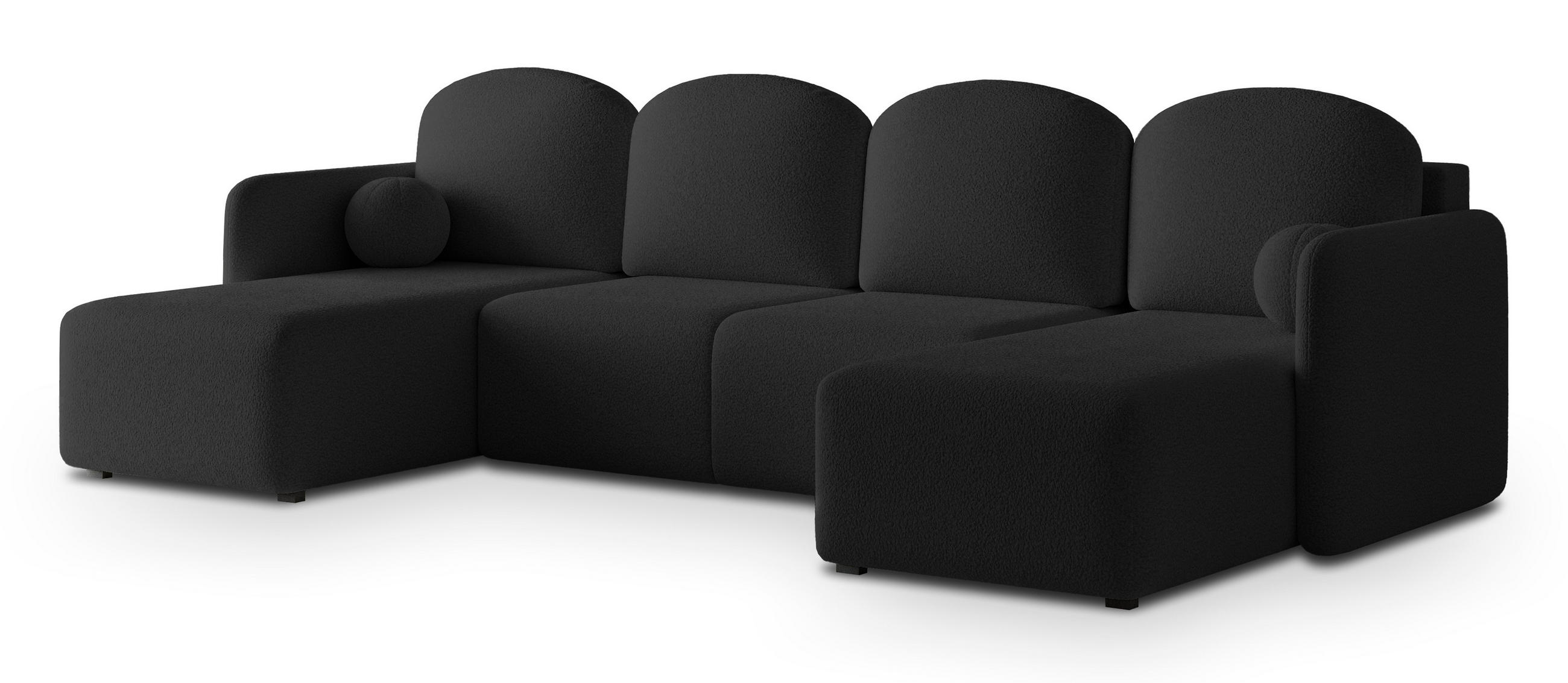Masseno Wohnlandschaft Schwarz 285x85x143 cm