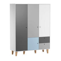 ORMAR 3 vrata plavo - plava, drvni materijal (153/201.5/55cm) - Petits-meubles