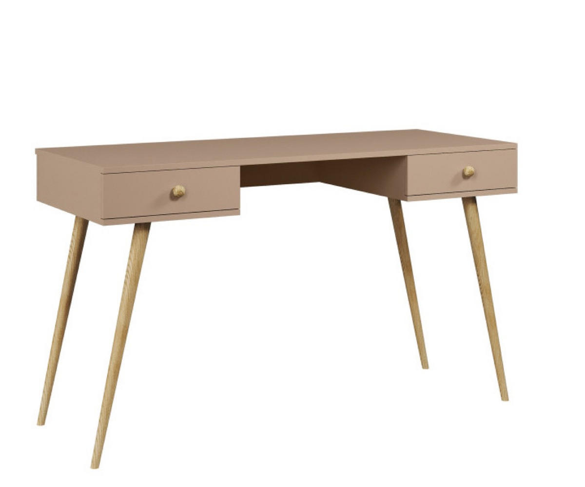 SCHREIBTISCH Macchiato Skandinavischer Stil Mit Schubladen - Beige, Holz (135/135/79cm) - Sepro Meble