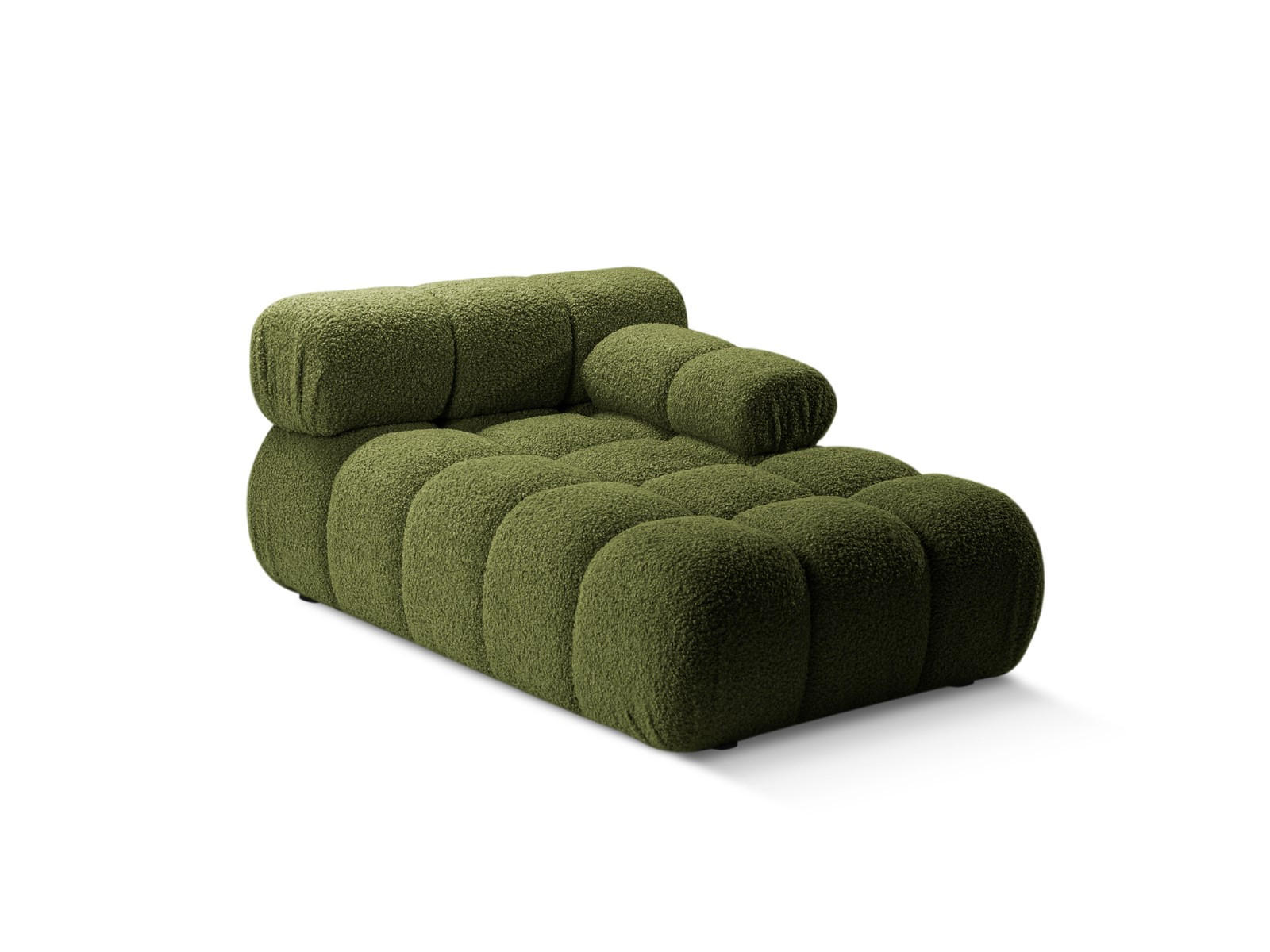 CHAISELONGUE rechts Bellis aus Boucle grün - Grün, Textil (94/70/155cm) - Micadoni