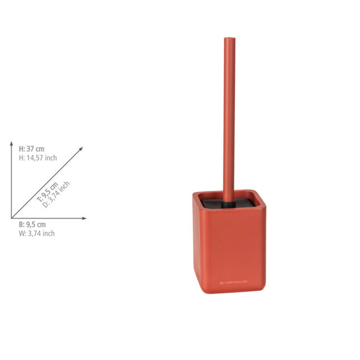 WC-BÜRSTE mit Halter - Rot, Kunststoff (9.5/37/9.5cm) - Tom Tailor