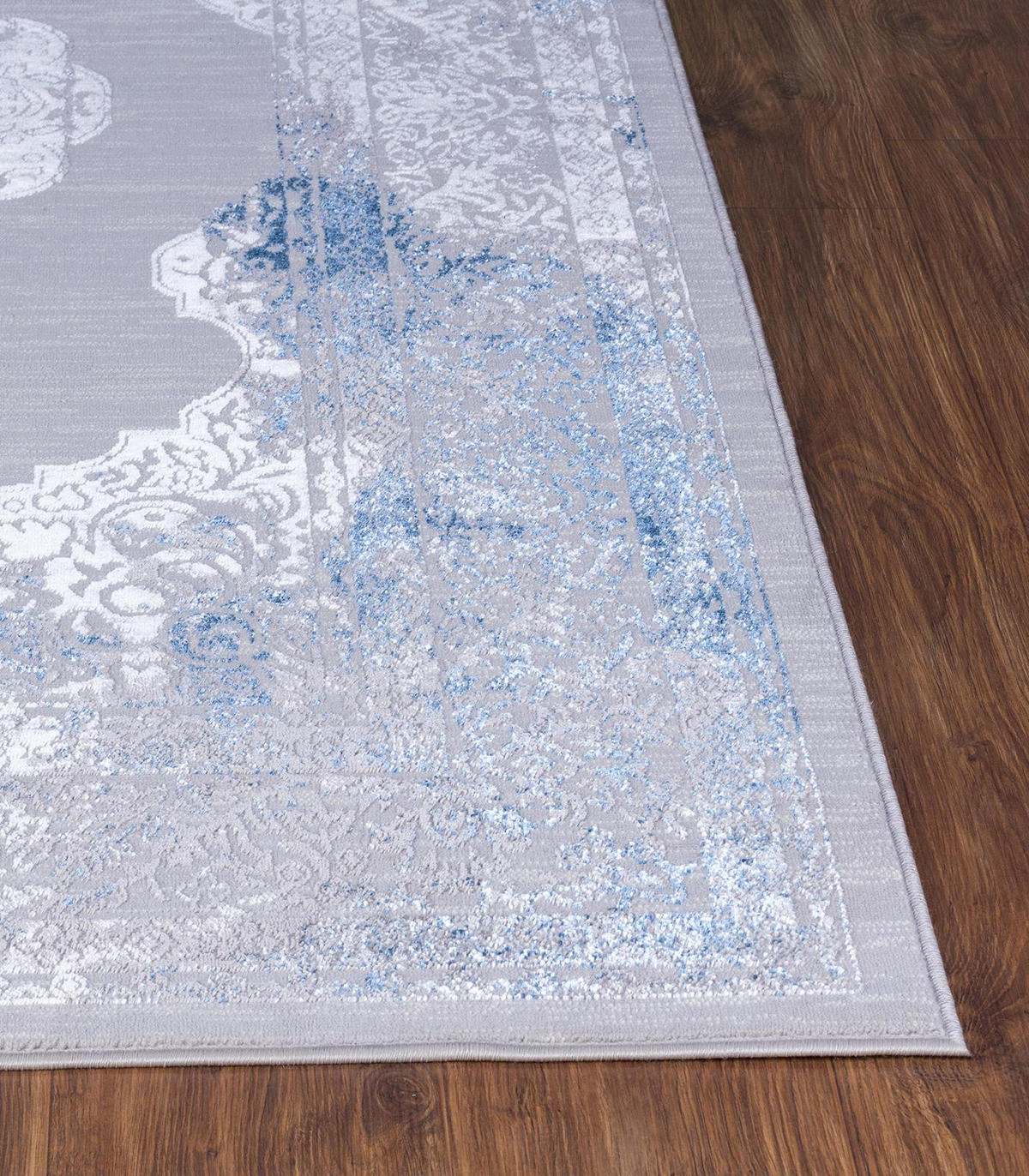 RUGMRZ Teppiche, Dämm- & Schutzmatten 140 x 210 cm Wohnzimmer Teppich blau  Blumen Dekoration rechteckiger Retro-Teppich Teppich Für Esszimmer